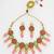 gold plated pink beaded necklace set