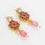 gold plated pink beaded necklace set