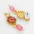 gold plated pink beaded necklace set