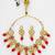 gold plated red beads necklace set