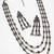 oxidized silver multicolour stone four-layer necklace set with ghungroo drop earrings