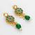 gold plated red white kundan set