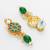 gold plated red white kundan set