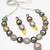 Oxidized Silver Catseye Bead Necklace Set with Elephant Earrings