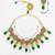 gold plated red white kundan set