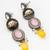 Oxidized Silver Catseye Bead Necklace Set with Elephant Earrings
