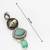 oxidized silver catseye necklace set with panther motif panels and pearl drop earrings