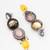 Oxidized Silver Catseye Bead Necklace Set with Elephant Earrings