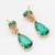 rose gold ad necklace set with emerald green pendant and matching drop earrings