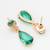 rose gold ad necklace set with emerald green pendant and matching drop earrings
