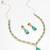 rose gold ad necklace set with emerald green pendant and matching drop earrings