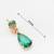 rose gold ad necklace set with emerald green pendant and matching drop earrings