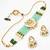 kundan meenakari choker necklace set with mint green beads, white enamel lotus earrings
