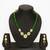 gold plated green beaded necklace set