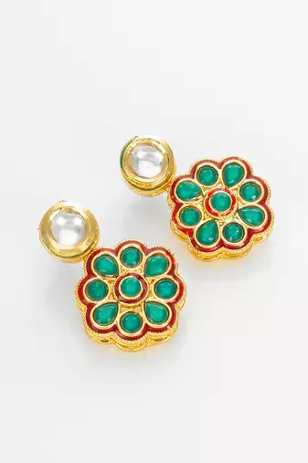 gold plated white pearl necklace set