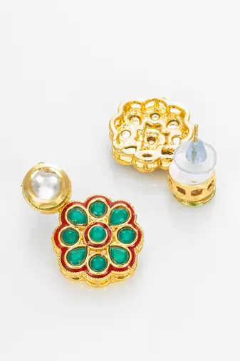 gold plated white pearl necklace set