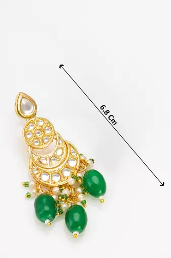 kundan bridal necklace set with pearl and crystal beads with chandbali earrings and drops