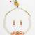 gold plated red white pearl necklace set