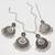 oxidized silver lotus mirror chandbali pendant necklace set with earrings and maang tikka