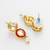 gold plated red white pearl necklace set