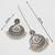 oxidized silver lotus mirror chandbali pendant necklace set with earrings and maang tikka