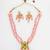 gold plated pink designer necklace set