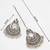 oxidized silver chandbali mirror work pendant necklace set with earrings and maang tikka