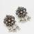 oxidized silver floral long necklace set with flower stud earrings