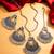 oxidized silver chandbali mirror work pendant necklace set with earrings and maang tikka