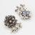 oxidized silver floral long necklace set with flower stud earrings