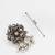 oxidized silver floral long necklace set with flower stud earrings