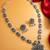 oxidized silver floral long necklace set with flower stud earrings