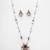 silver plated red white necklace set