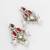 silver plated red white necklace set