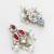 silver plated red white necklace set