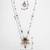 silver plated red white necklace set
