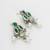 silver plated green white necklace set