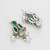 silver plated green white necklace set