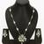 silver plated green white necklace set