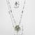 silver plated green white necklace set