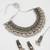 oxidized silver peacock motif choker necklace set with ghungroo earrings and maang tikka