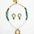 gold plated green beaded necklace set