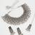 oxidized silver floral panel choker necklace set with ghungroo drops, earrings and maang tikka