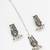 oxidized silver leaf and teardrop panel choker necklace set with ghungroo drops, earrings and maang tikka