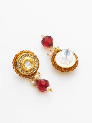 gold plated amber beaded necklace set 4