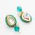 gold plated teal beaded necklace set