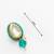gold plated teal beaded necklace set