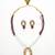 gold plated maroon beaded necklace set