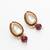 gold plated maroon beaded necklace set