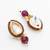 gold plated maroon beaded necklace set